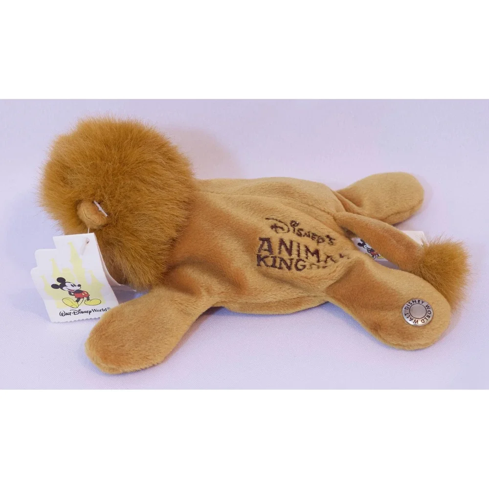 Vintage Disney Animal Kingdom Lion Plush Bean Bag with Working Sound and Tags